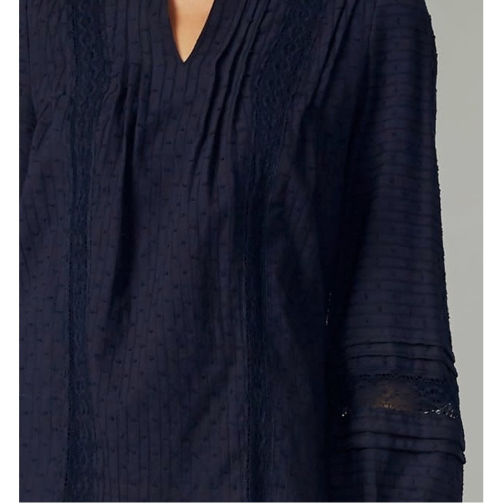 NWT Graylin Barstow Cotton Blouse Navy of Anthropologie - Picture 2 of 7